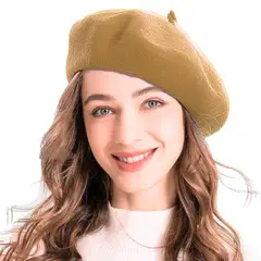 GENERICO - Boina Francesa Lana Cashmere Unisex Color Camel