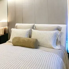 PLUMAS - Juego de sábanas Double Stripe Lino Francés