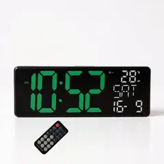 GENERICO - Reloj de Pared Digital Grande con Iluminación RGB y Control Remoto