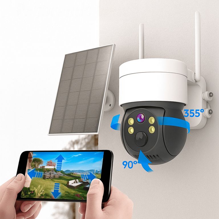 Camara Ip Solar Ultrabyte WIFI Bateria Recargable Vision Nocturna Q6