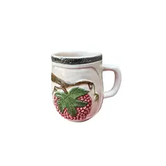 ACHALLAY ARTESANIA DE BARRO - Taza Frutal Roja de Loza 450 ml