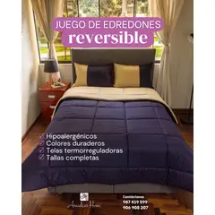 AMADEUS HOME - Edredón Reversible king Size + Fundas ¡Tallas completas