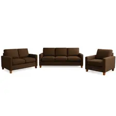 ALTO HOGAR - Juego de Sala 3 2 1 Emma Marrón - Tapiz Antifluido