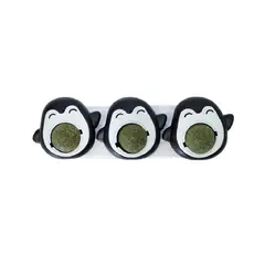 GENERICO - Juguete catnip caramelo duro para gatos pingüino negro