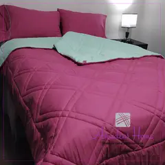 AMADEUS HOME - Juego Edredón Reversible para cama plaza y media ¡Algodón Peruano