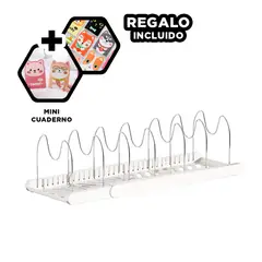 GENERICO - Soporte para Tapas Ovalada Blanco Y+Regalo Agendita