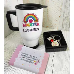 M MATIX SHOP - Matix - Regalos Personalizados Dia del Maestro Taza+ Lllavero+ Chocos