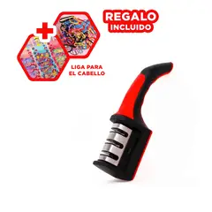 GENERICO - Pulidor de Cuchillos para Cocina en Rojo Y+Ligas de Regalo
