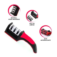 GENERICO - Pack4 Pulidor de Cuchillos y Tijeras para Cocina en Rojo