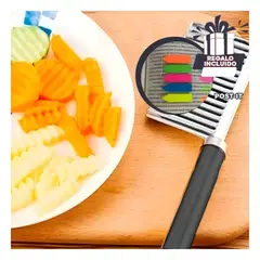 GENERICO - Pack6 Cuchillo Acero Inoxidable Ondas Y+Banderitas Adhesivas