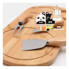GENERICO - Pack6 Tabla de Degustación Quesos Madera Y+Regalo Agendita