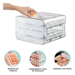 GENERICO - Pack4 Organizador de Huevos 2 N en Blanco Y+Regalo Stickers