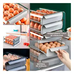 GENERICO - Pack4 Organizador de Huevos 2 N en Plomo Y+Regalo Stickers