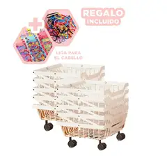 GENERICO - Estante Movil Extensible de 5 Pisos Blanco Y+Ligas de Regalo