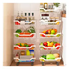 GENERICO - Pack2 Verdulero Espacioso 5 Pisos Blanco Y+Regalo Agendita