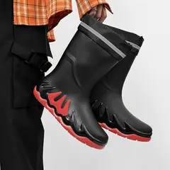 TIOZONEY - Bota de Agua Hombre-Rojo