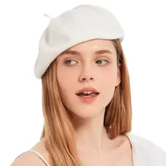 GENERICO - Boina Francesa Lana Cashmere Unisex Color Blanco