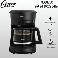 OSTER - Cafetera 5tz de filtro reutilizable BVSTDCS51B