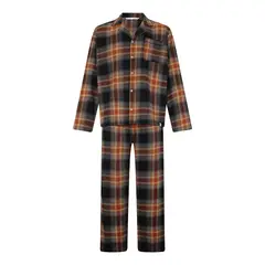 PLUMAS - Pijama Francisco Hombre dcuadros - Terracota