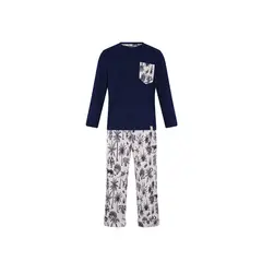 PLUMAS - Pijama Archie Garden Blue - Print Garden blue