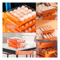 GENERICO - Pack4 Organizador Huevos 2 N en Naranja Y+Regalo Agendita