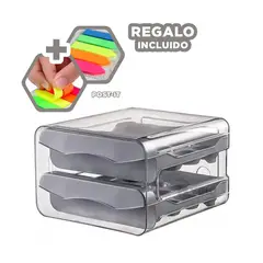 GENERICO - Pack6 Organizador Huevos de 2 N Plomo Y+Banderitas Adhesivas