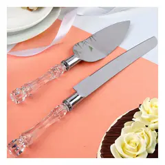 GENERICO - Pack12 Cuchillo con Mango Transparente en Plateado