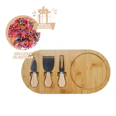 GENERICO - Tabla Degustación y Corte Quesos Madera Y+Ligas de Regalo