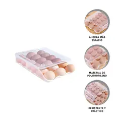 GENERICO - Pack2 Organizador Huevos en Transparente Y+Regalo Stickers