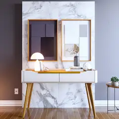 PAZART MUEBLES - APARADOR ARC PATAS MADERA OFF WHITE & NATURE