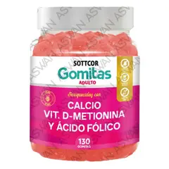 GENERICO - GOMITAS DE CALCIO PARA ADULTOS 130 UNIDADES SOTTCOR 100GR