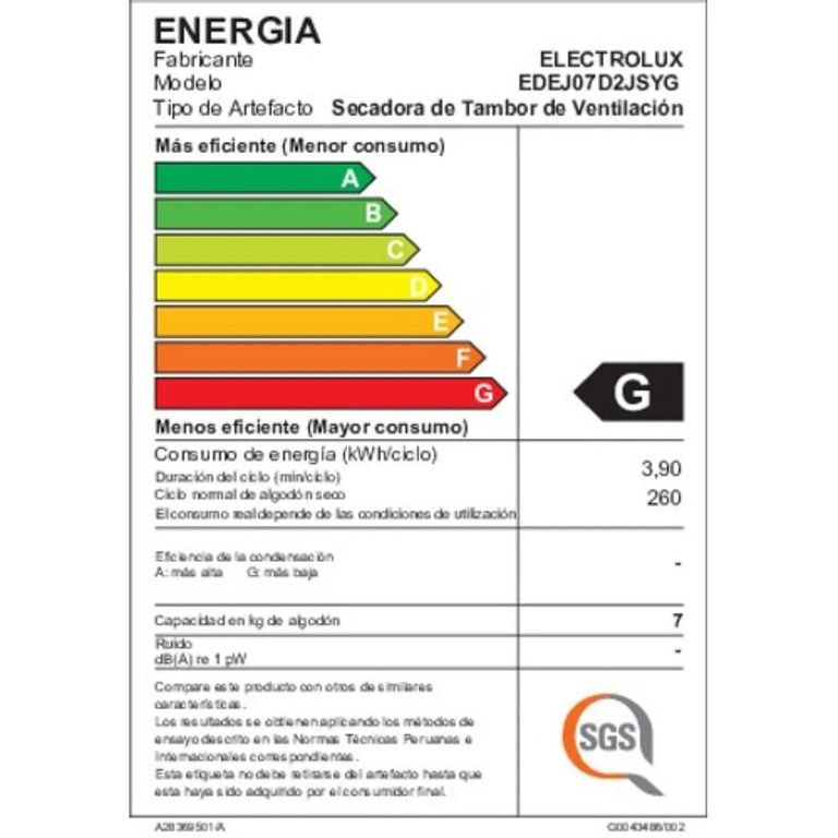 Secadora de pared y piso 7kg Premium Care Gris EDEJ07D2JSYG