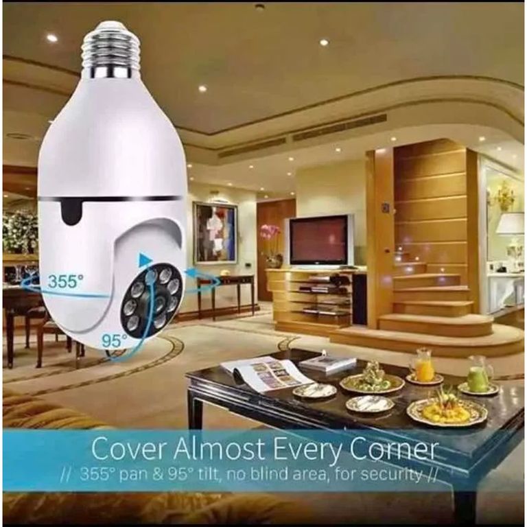 Foco Camara Seguridad Inteligente Vision Nocturna Facil Instalacion Giro 360