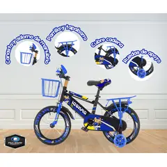 GENERICO - Bicicleta para Niños ARO 20 AZUL CON CANASTO
