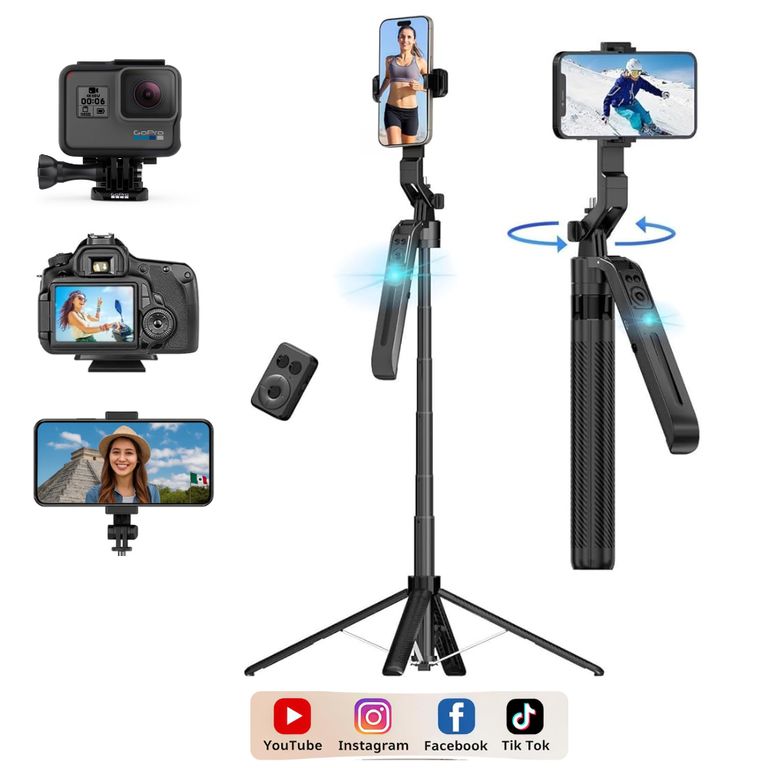 Trípode Selfie Stick con Seguimiento Facial Inteligente 360° BAIHUO