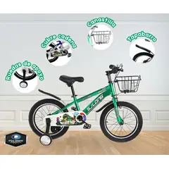 GENERICO - Bicicleta para Niño ARO 16 VERDE