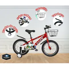 GENERICO - Bicicleta para Niño ARO 16 ROJO