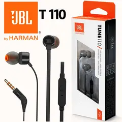 JBL - Audífonos Tune 110 Negros Con Micrófono Y Conector 3.5Mm