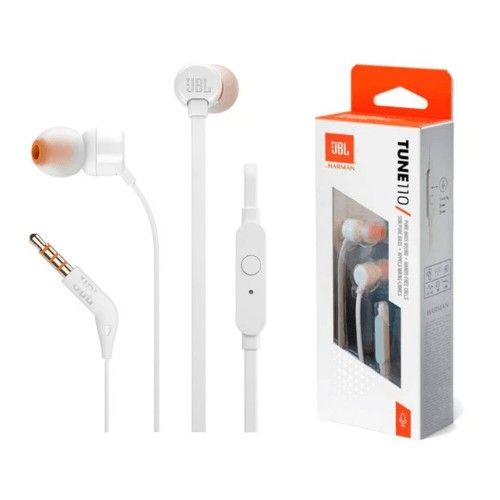 Audífonos Tune 110 Blanco Con Micrófono Y Conector 3.5Mm