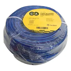C&A - Cable de acero con forro pvc azul 100 metros