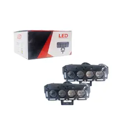 GENERICO - Par Faros Hiperled 3 Lupas Pesado con ventilador Luz dual +diurna