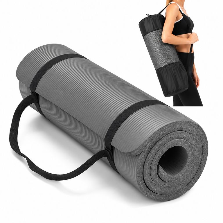 Colchoneta Yoga Mat Gruesa 15 mm con Bolso y Sujetador Plomo