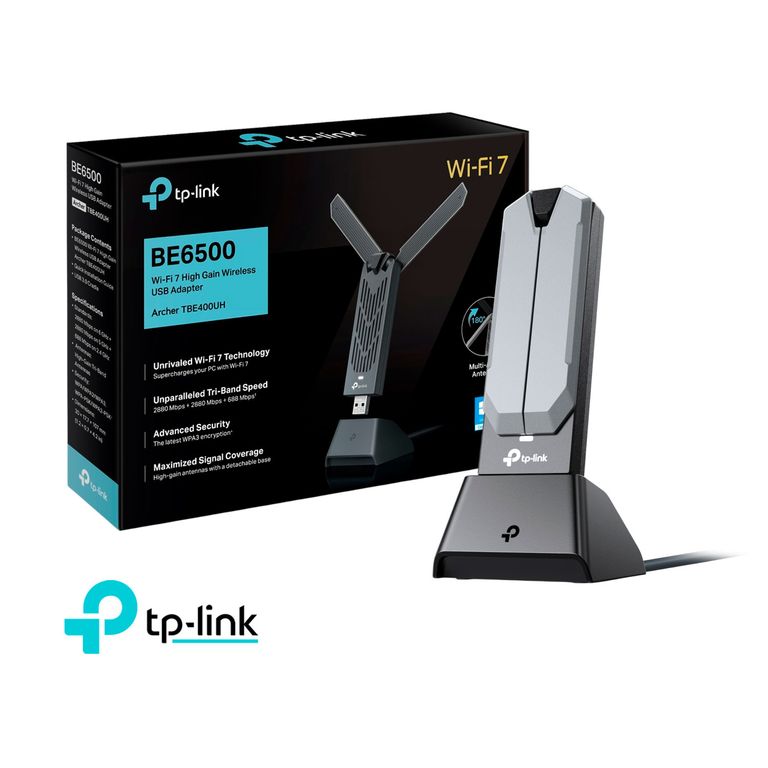 Adaptador Usb Tp-Link Archer Tbe400Uh Be6500 Wi-Fi 7 Inalámbrico Triple Banda