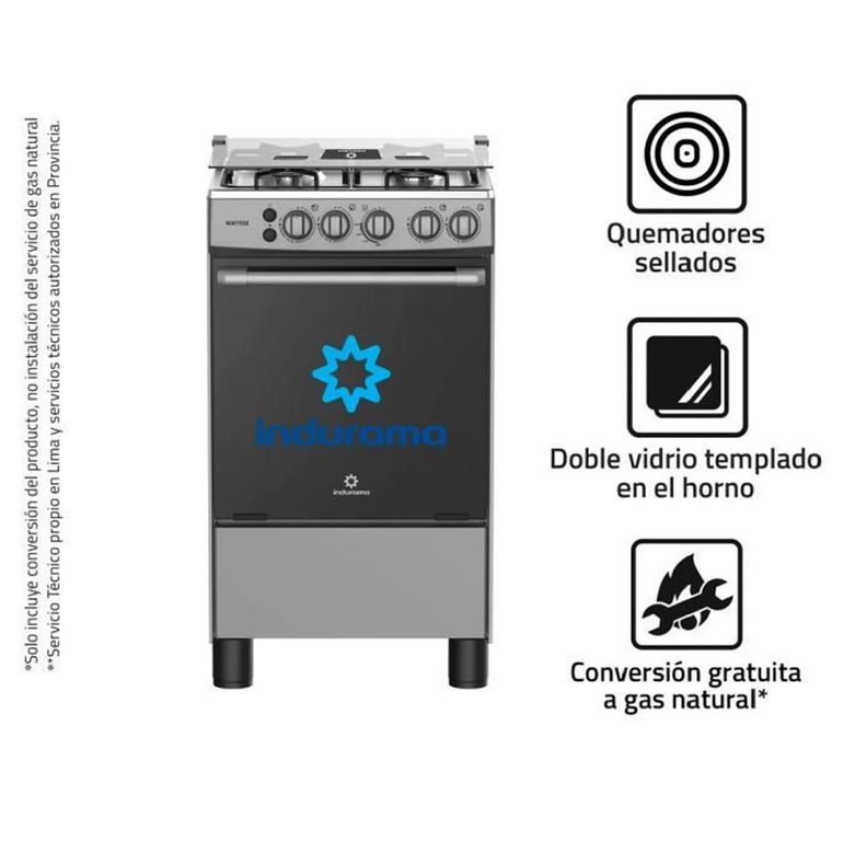 COCINA GAS MATISSE 20 CROMA 4 HORNILLAS
