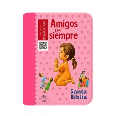 GENERICO - Biblia Para Niños Reina Valera 1960 tapa rosa con cierre
