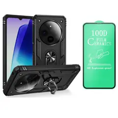 CASE - ARMADURA PARA REDMI 14C + MICA CERAMICA HD - NEGRO