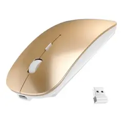 GENERICO - MOUSE INALAMBRICO ULTRA DELGADO RECARGABLE DORADO