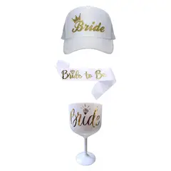GENERICO - Set de copa banda y gorra bride novia despedida de soltera
