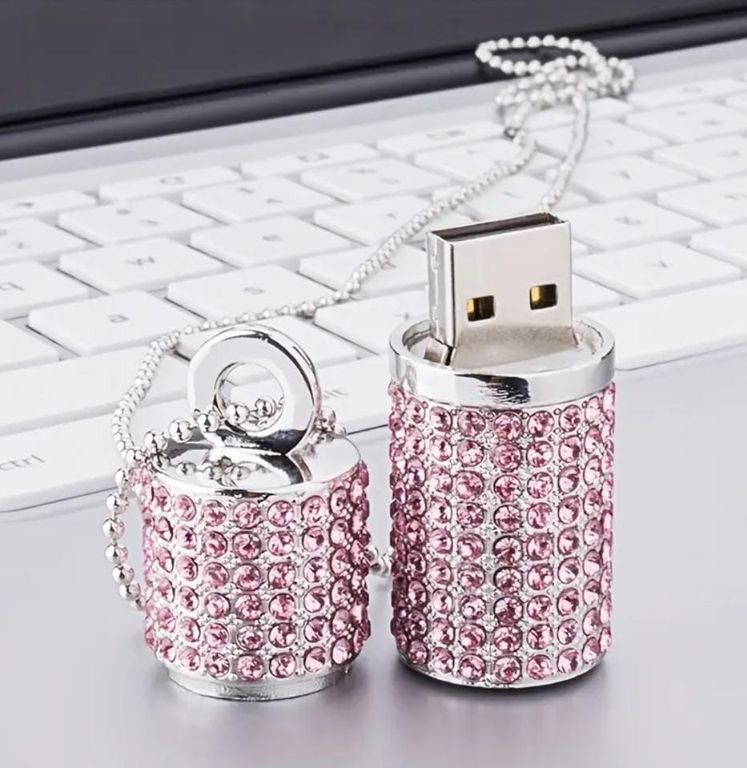 Memoria USB 128GB Cristales Rosado