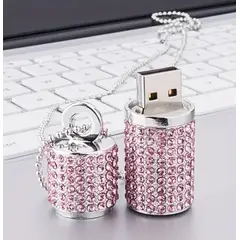 GENERICO - Memoria USB 128GB Cristales Rosado